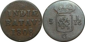 P5028 Indonesia Niederland Indien 1/16 Stuiver 1808 Batavia -> Make offer