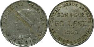 P5090 Isle Reunion Ile Bourbon Bon pour 50 Centimes 1896 ->Make offer
