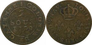 P5091 Guyane Colonies Cayenne 2 Sous Louis XVI 1789 A Paris -> Make offer