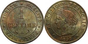 P5097 France 1 Centime Cérès 1897 A Paris FDC Rainbow ->Faire offre