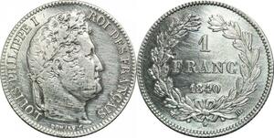 P5115 Rare France 1 Franc Louis Philippe 1840 BB Strasbourg Silver -> M offer