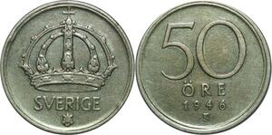 P5167 Sweden 50 Öre Gustav V 1946 TS Silver -> Make offer