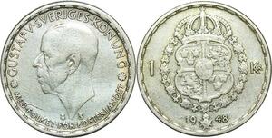P5173 Sweden Krona Gustav 1948 TS Silver -> Make offer
