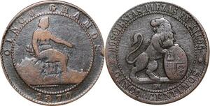 P5181 Spain 5 Centimos Provisional Government 1870 OM -> Make offer