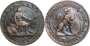 P5189 Spain 5 Centimos Provisional Government 1870 OM -> Make offer