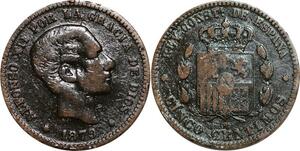 P5205 Spain 5 Centimos Alphonso XII 1879 OM -> Make offer