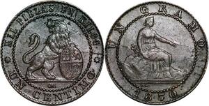 P5217 Spain Centimo Provisional Government 1870 OM -> Make offer