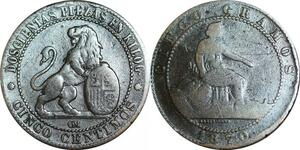 P5273 Spain 5 Centimos Provisional Government 1870 OM -> Make offer
