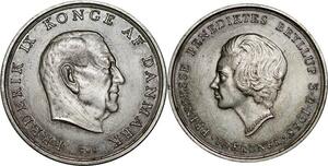 P5288 Denmark 10 Kroner King Frederik IX 1968 Silver UNC -> M Offer