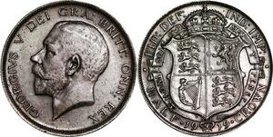 P5302 UK Half Crown Georges V 1919 Silver AU -> M Offer