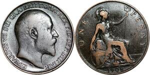P5307 UK Penny Edward VII 1908 /06 -> M Offer