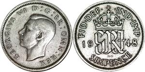 P5323 UK 6 Pence George VI 1940 Silver -> M Offer