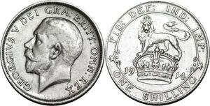 P5328 United Kingdom Shilling George V 1914 Silver -&gt; M Offer