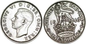 P5343 United Kingdom Shilling George VI 1946 Silver -&gt; M Offer