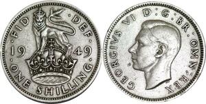 P5344 UK Shilling George VI 1949 Silver -> M Offer