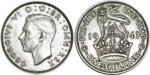 P5345 UK Shilling George VI 1941 Silver -> M Offer