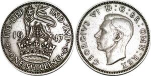 P5346 UK Shilling George VI 1947 Silver -> M Offer