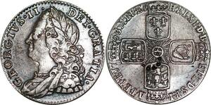 P5348 Rare UK 6 Pence George II 1758 /7 Silver AU -> M Offer