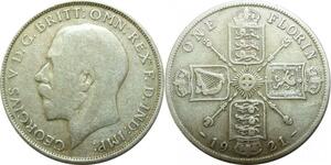 P5435 Great Britain One Florin George V 1921 Silver -> M Offer