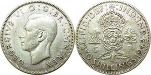 P5442 Great Britain Two Shillings Florin George VI 1942 Silver -> M Offer