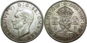 P5447 Great Britain Two 2 Shillings George V 1941 Silver -> M Offer