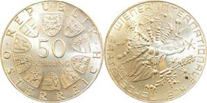 P5465 Austria 50 Schilling International Garden exhibition Silver 1974 UNC
