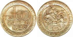 P5467 Austria 100 Schilling 500 Years Hall Mint 1977 Silver UNC -> M Offer