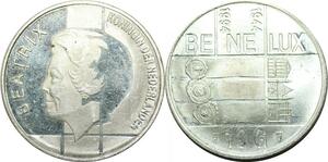 P5512 Netherlands Benelux 10 Gulden Beatrix 1944 1994 silver Proof