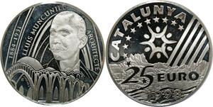 P5562 Spain Catalunya 25 Euros Luis Muncunill 1998 Silver Proof -> M Offer