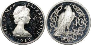 P5589 Man Island 10 Pence Elizabeth II Eagle 1980 Silver Proof -> M Offer