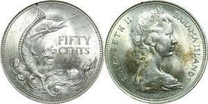 P5603 Bahamas Island 50 Cents Elizabeth II 1966 Silver UNC -> M offer