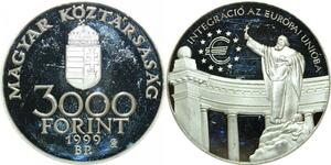 P5684 Hungarian 3000 Forint European Union 1999 Silver Proof ->M Offer