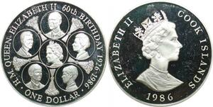 P5694 Cook Island One Dollar Elizabeth II 1926 1986 Silver Proof ->M Offer