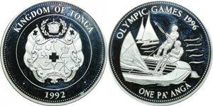 P5697 Tonga One Paanga Olympics Games 1992 Silver Proof -> M Offer