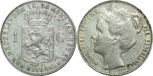 P5718 Rare Netherlands Gulden Wilhelmina I 1898 Silver -> M Offer