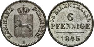 P5828 Germany Hannover 6 Pfennige Ernst August 1845 B Silver -> M Offer