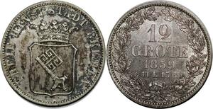 P5829 Rare Germany Bremen 12 Grote 1859 11 L 15 G Silver UNC -> M Offer