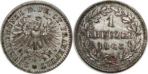 P5830 Germany Frankfurt am Main Kreuzer 1863 Silver -> M Offer