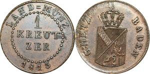 P5844 Rare Germany Baden Kreuzer Karl Ludwig Friedrich1813 AU -> M Offer