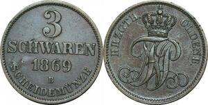 P5855 Germany Oldenburg 3 Schwaren Nicolaus Friedrich Peter 1869 B