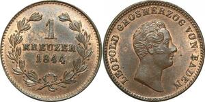 P5856 Germany Baden Kreuzer Leopold 1844 UNC RED  -> M Offer