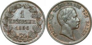 P5859 Germany Baden Kreuzer Friedrich I 1856 AU -> M Offer