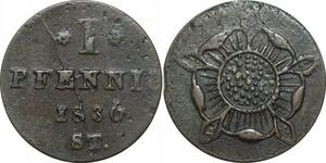 P5867 Germany Lippe Pfennig Paul Alexander Leopold II 1836 -> M Offer