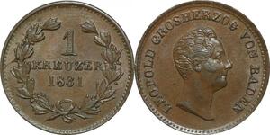 P5870 Germany Baden Kreuzer Leopold I 1831 AU -> M Offer
