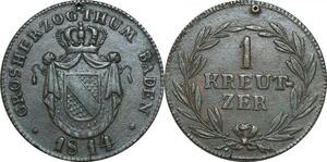 P5871 Germany Baden Kreuzer Karl Ludwig Friedrich 1814 -> M Offer