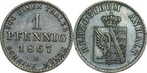 P5873 Germany Anhalt Bernburg Pfennig Alexander Carl 1867 B -> M Offer
