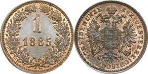 P5875 Austria Haus Hasburg Kreuzer Franz Joseph I 1885 UNC -> M Offer