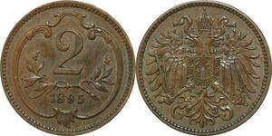 P5876 Austria Haus Habsburg 2 Heller Franz Joseph I 1895 -> M Offer