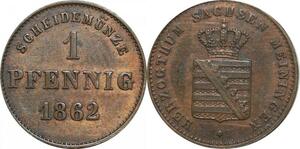 P5887 Germany Saxe Meiningen Pfennig Bernhard II 1862  -> M Offer