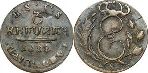 P5896 Germany Saxe Coburg Saalfeld 3 Kreuzer Ernst I 1818 S  -> M Offer